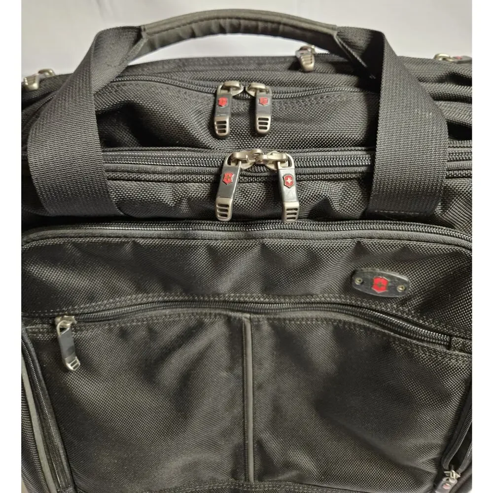 Victorinox Swiss Army Rolling Laptop Briefcase Wheeled Business Travel Bag Black